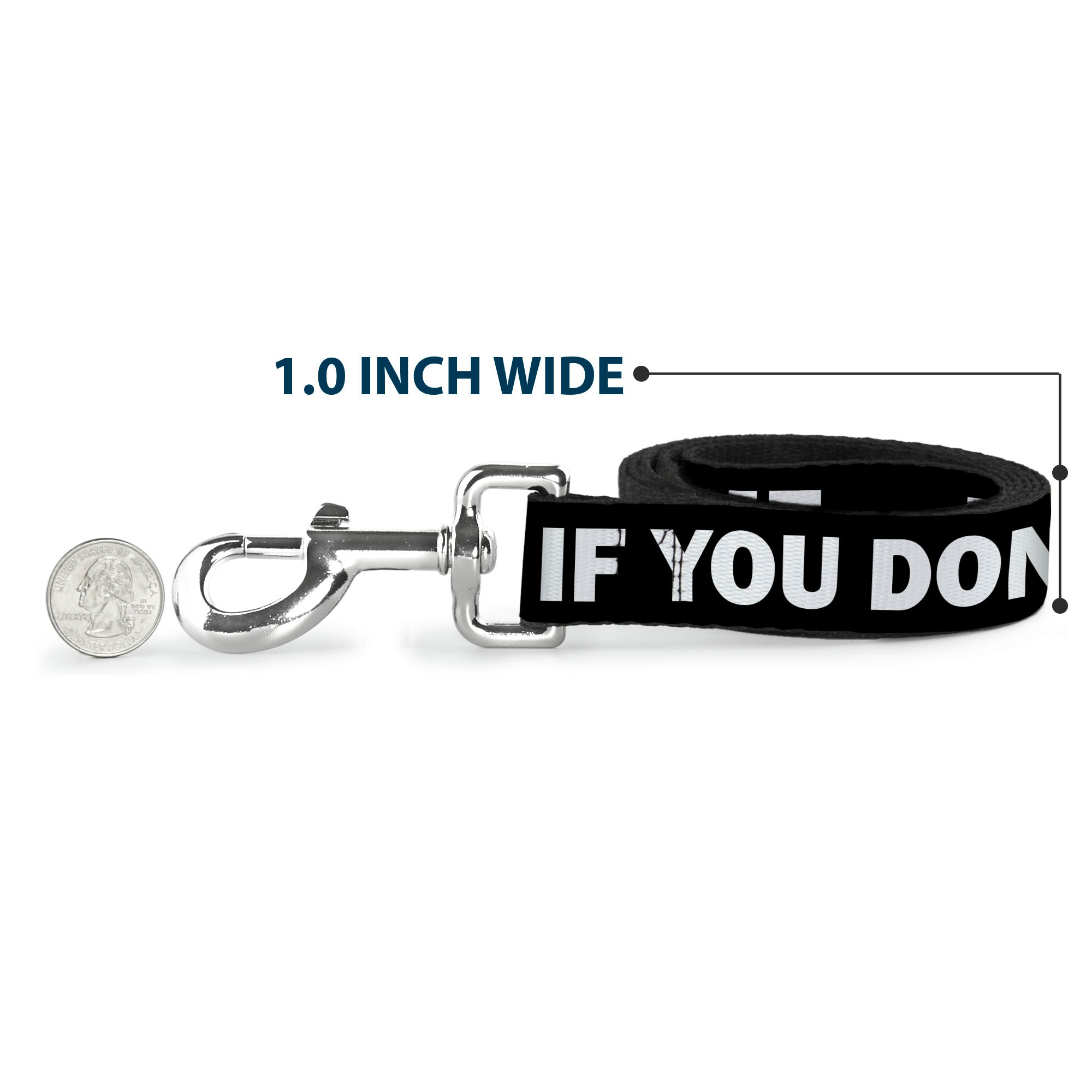 Dog Leash - DON'T BRO ME IF YOU DON'T KNOW ME Black/White/Red