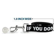 Dog Leash - DON'T BRO ME IF YOU DON'T KNOW ME Black/White/Red