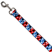Dog Leash - Dot Blocks Blue/Red/Black/White