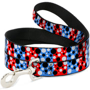 Dog Leash - Dot Blocks Blue/Red/Black/White