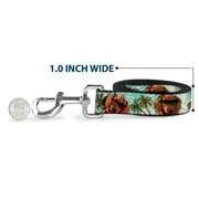 Dog Leash - Dachshund in Shades w/Palm Trees