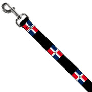 Dog Leash - Dominican Republic Flags/Black Blocks