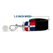 Dog Leash - Dominican Republic Flags/Black Blocks