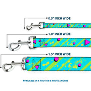 Dog Leash - Eighties Party Blue/Yellow/Pink