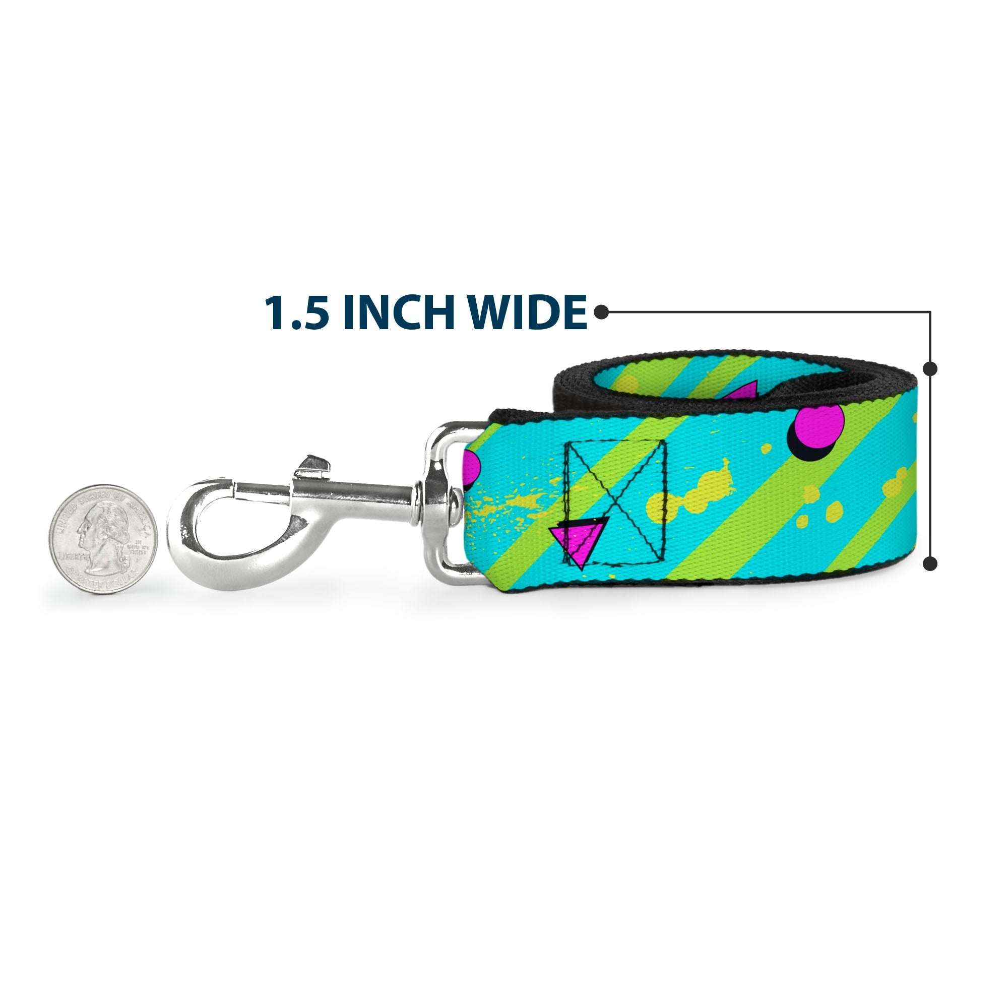 Dog Leash - Eighties Party Blue/Yellow/Pink