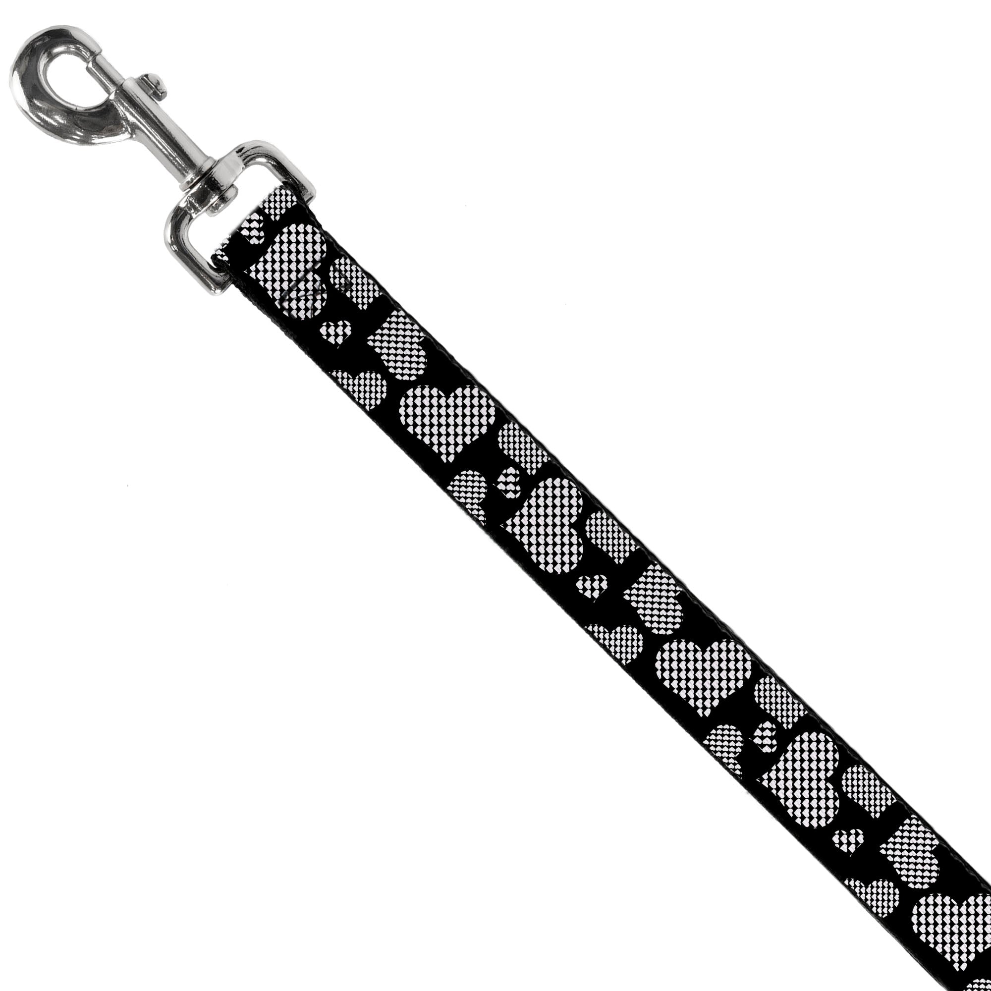 Dog Leash - Eighties Hearts Black/White