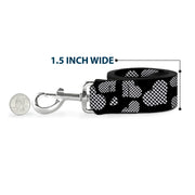 Dog Leash - Eighties Hearts Black/White