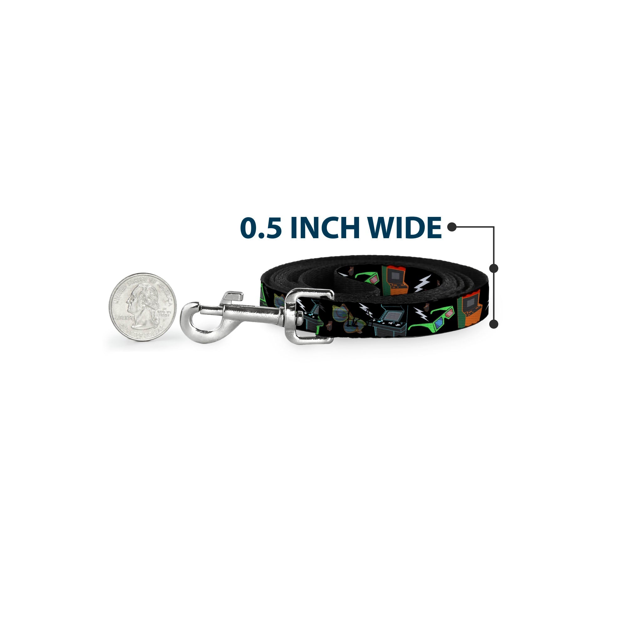 Dog Leash - Eighties Arcade Black