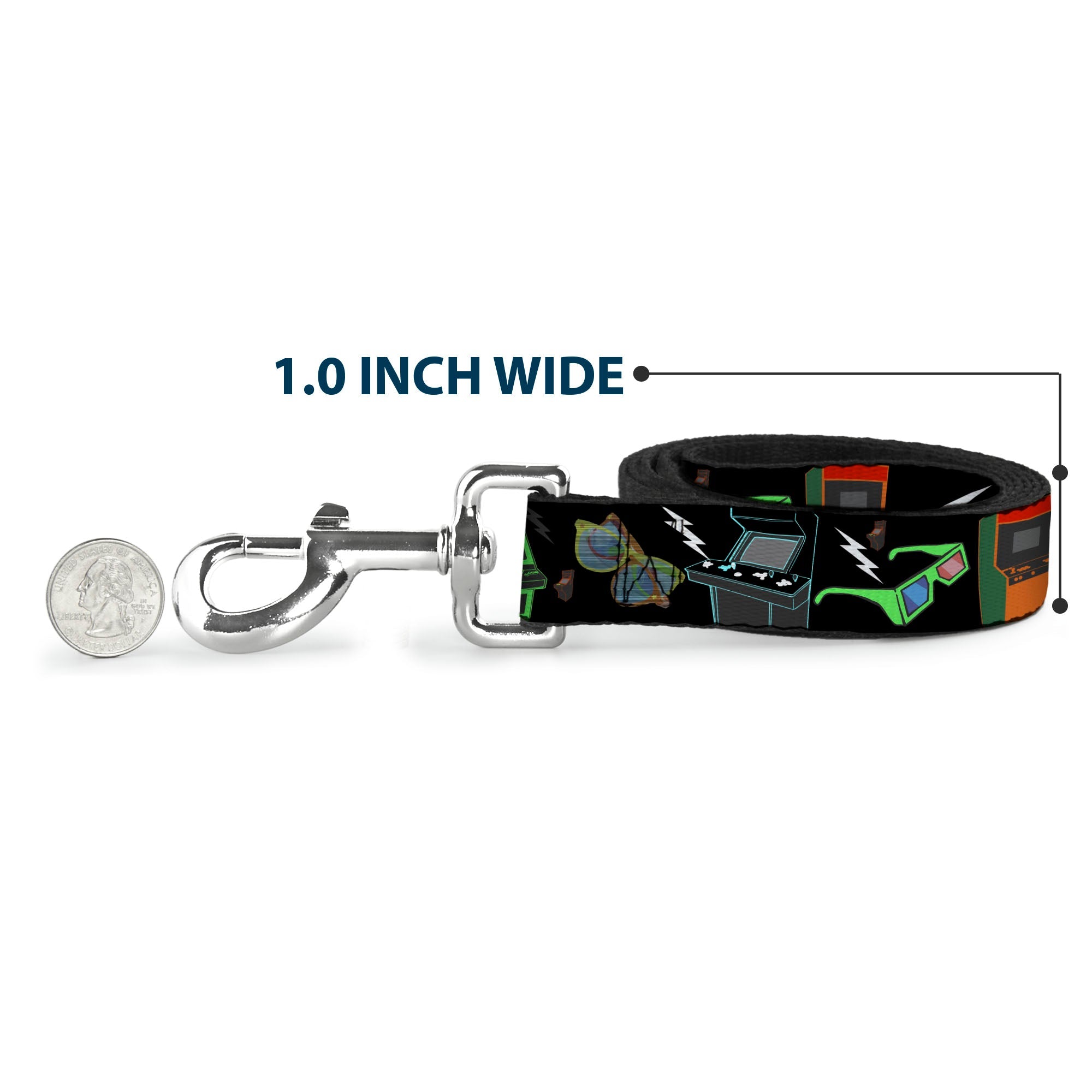 Dog Leash - Eighties Arcade Black