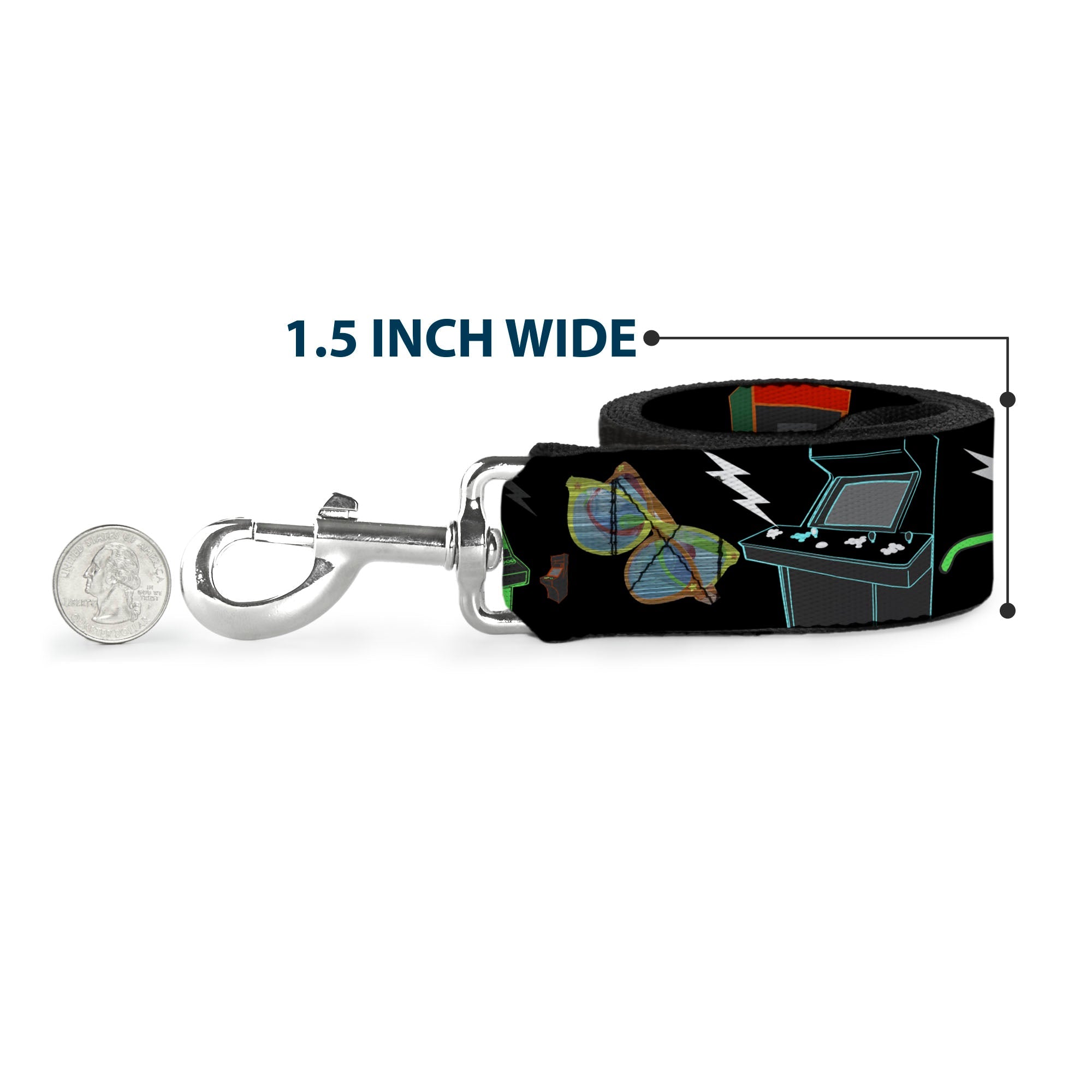Dog Leash - Eighties Arcade Black