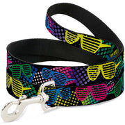 Dog Leash - Eighties Shades Black/Neon