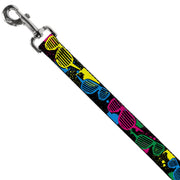 Dog Leash - Eighties Shades Splatter Black/Neon