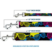 Dog Leash - Eighties Shades Splatter Black/Neon