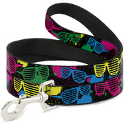 Dog Leash - Eighties Shades Splatter Black/Neon