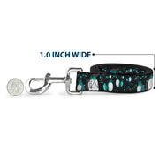 Dog Leash - Emperor Penguins w/Bubbles Black/Gray/Turqs