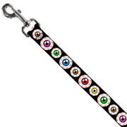 Dog Leash - Eyeballs Black/Multi Color