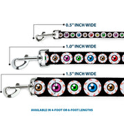 Dog Leash - Eyeballs Black/Multi Color