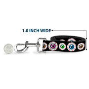Dog Leash - Eyeballs Black/Multi Color