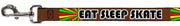 Dog Leash - EAT SLEEP SKATE Brown/Rasta Burst
