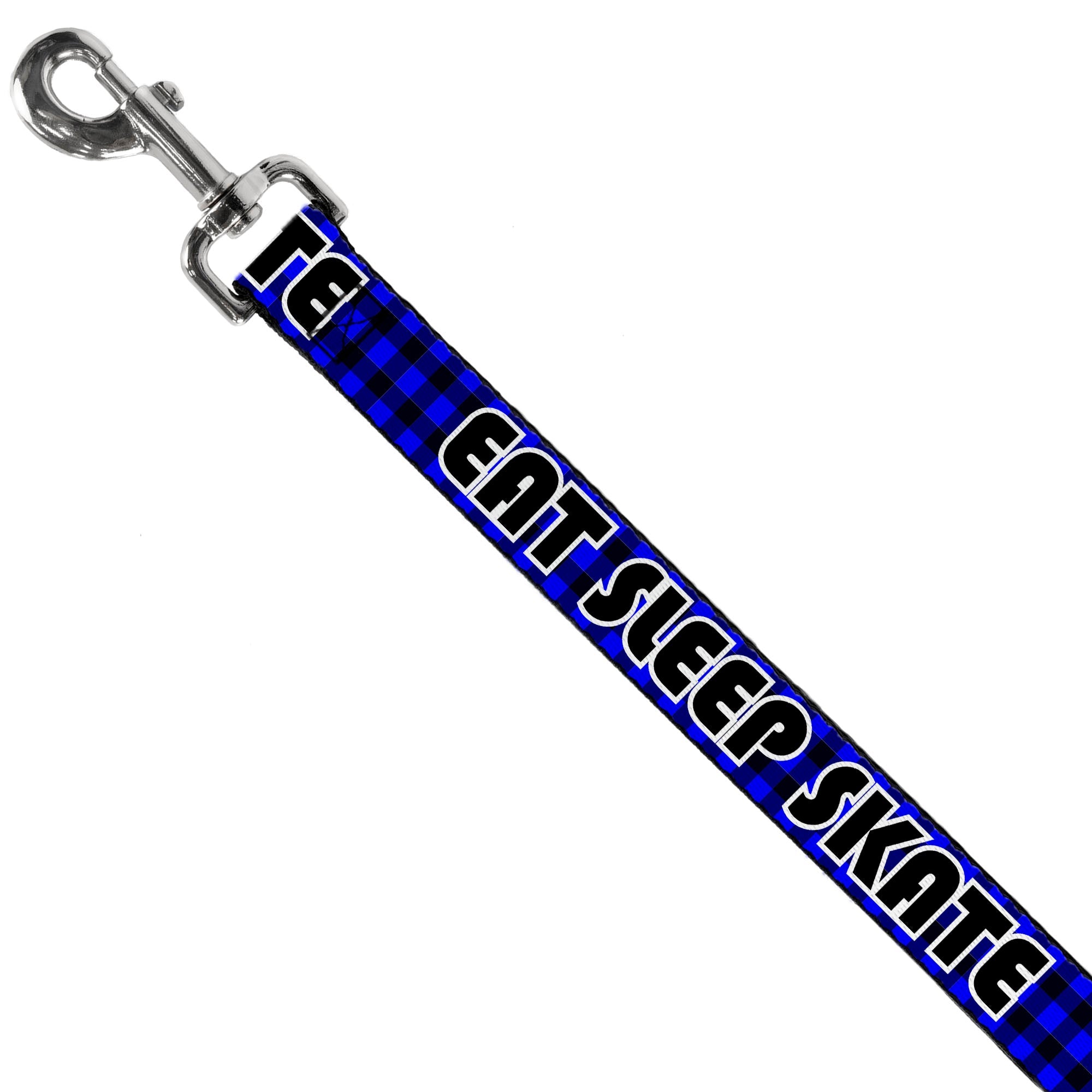 Dog Leash - EAT SLEEP SKATE Buffalo Plaid Blue