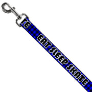 Dog Leash - EAT SLEEP SKATE Buffalo Plaid Blue