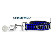 Dog Leash - EAT SLEEP SKATE Buffalo Plaid Blue