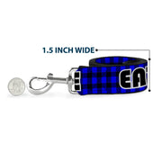 Dog Leash - EAT SLEEP SKATE Buffalo Plaid Blue
