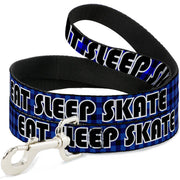 Dog Leash - EAT SLEEP SKATE Buffalo Plaid Blue