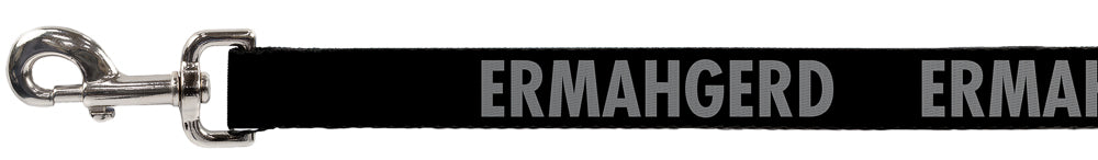 Dog Leash - ERMAHGERD! Black/Gray