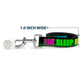 Load image into Gallery viewer, Buckle-Down Dog Leash - EAT SLEEP RAVE REPEAT Black/Multi Neon
