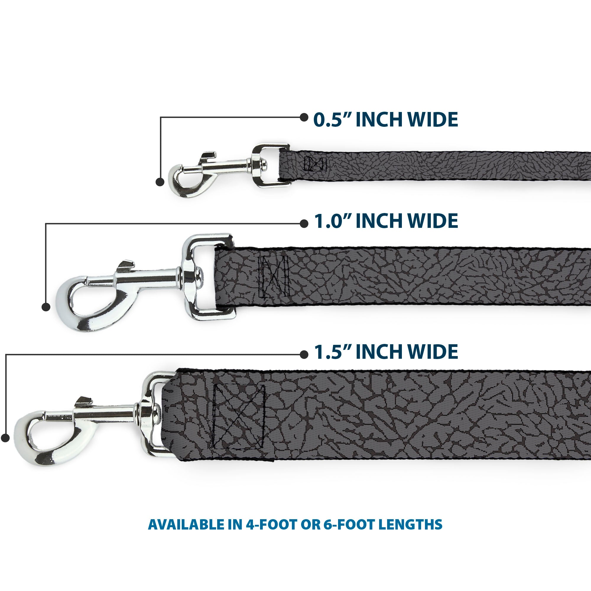 Dog Leash - Elephant Crackle Grays