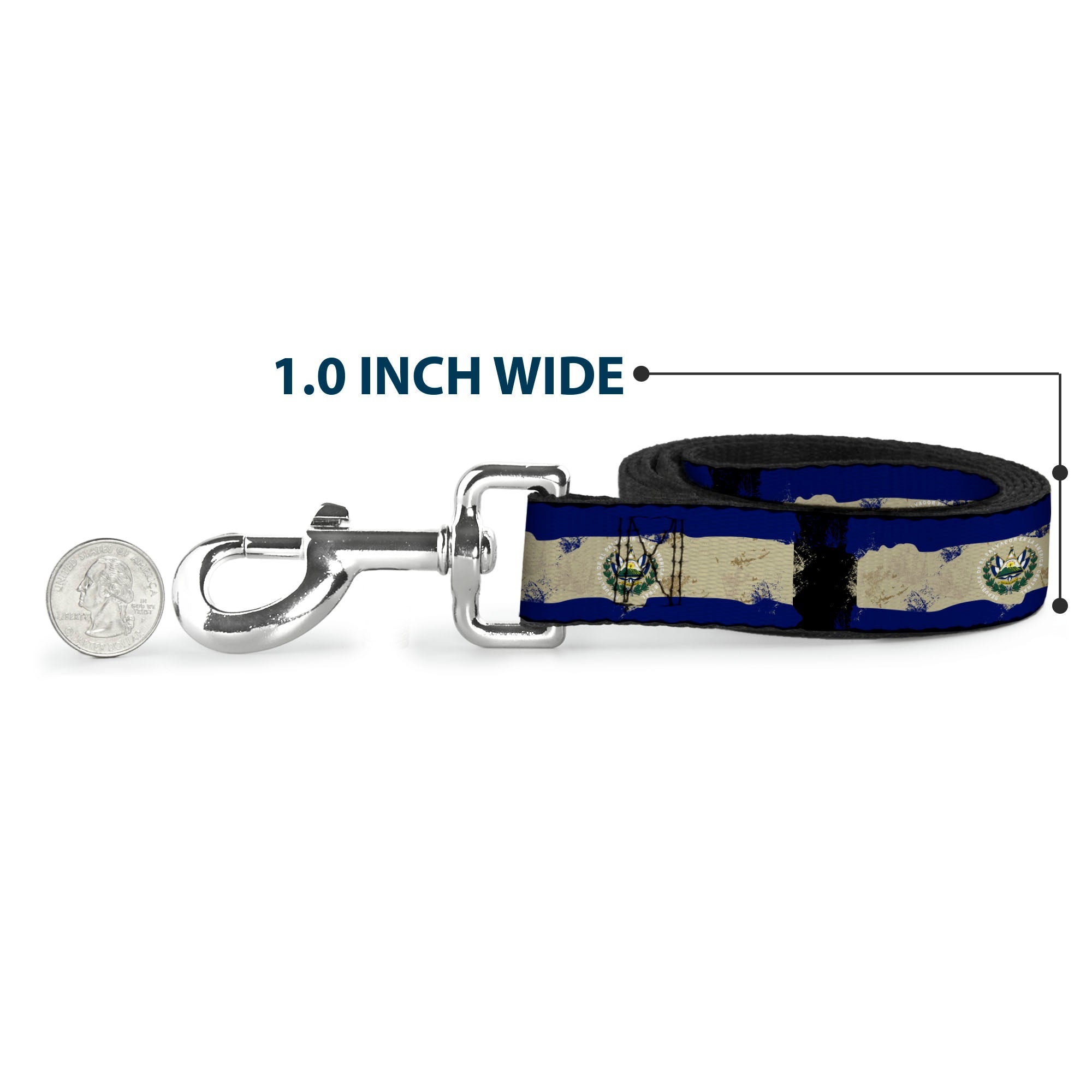 Dog Leash - El Salvador Flag Distressed Painting
