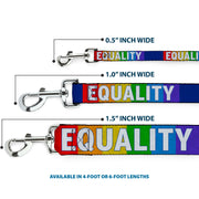 Dog Leash - EQUALITY Blocks Rainbow/Blue/White