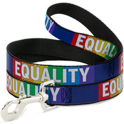 Dog Leash - EQUALITY Blocks Rainbow/Blue/White