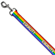Dog Leash - EQUALITY/Stripe Rainbow/White