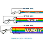 Dog Leash - EQUALITY/Stripe Rainbow/White
