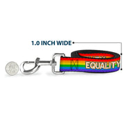 Dog Leash - EQUALITY/Stripe Rainbow/White