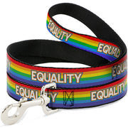 Dog Leash - EQUALITY/Stripe Rainbow/White