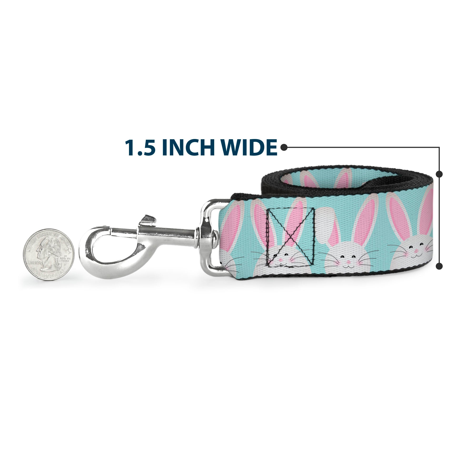 Dog Leash - Easter Bunnies Smiling Sky Blue