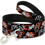 Dog Leash - Flaming Dice