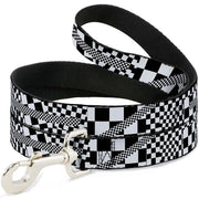 Dog Leash - Funky Checkers Black/White