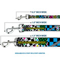 Load image into Gallery viewer, Dog Leash - Funky Checkers Black/White/Neon

