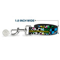 Load image into Gallery viewer, Dog Leash - Funky Checkers Black/White/Neon
