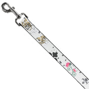 Dog Leash - Flower Splatter White/Gray