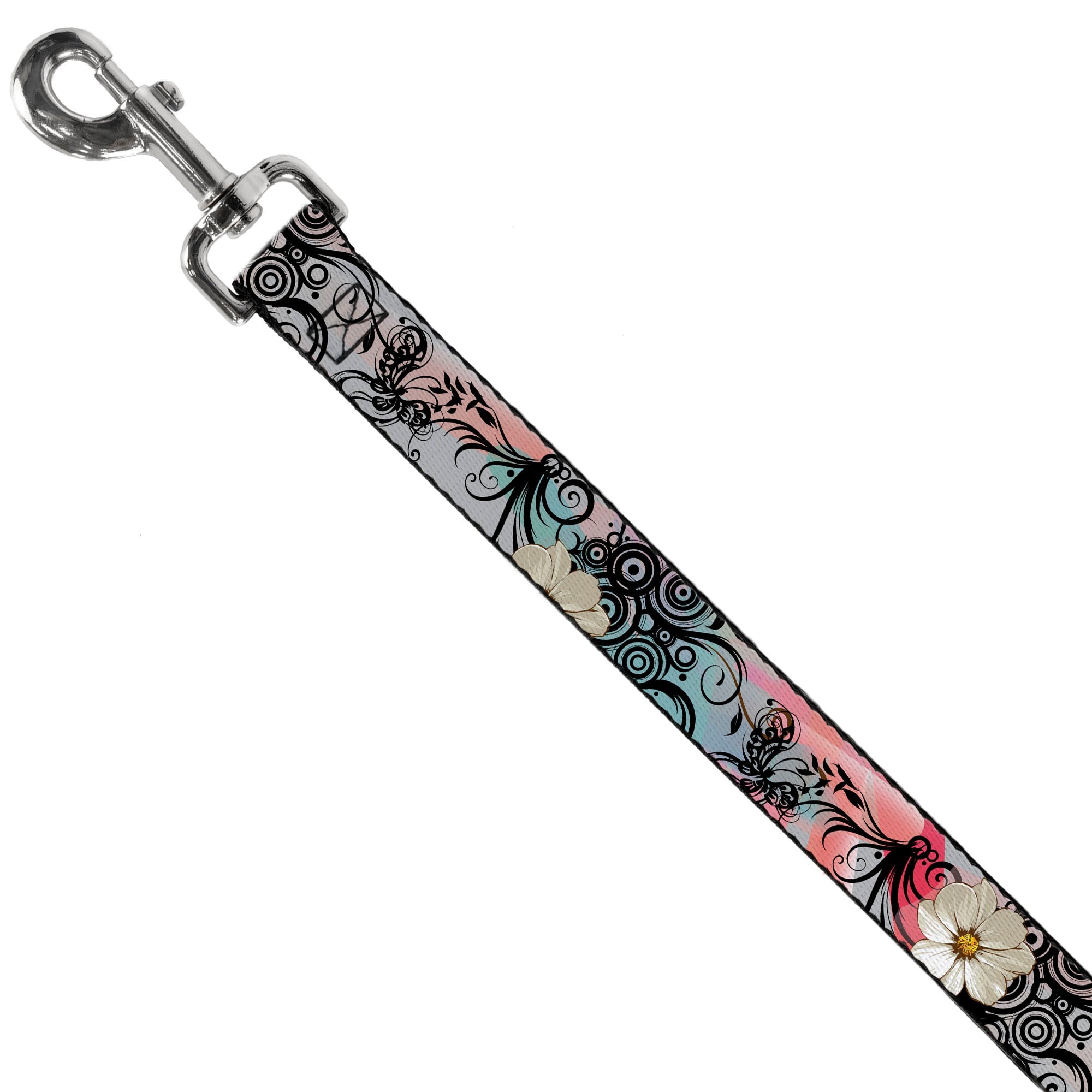 Dog Leash - Flowers w/Filigree Pink