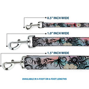 Dog Leash - Flowers w/Filigree Pink
