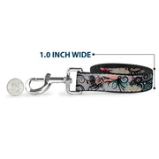 Dog Leash - Flowers w/Filigree Pink