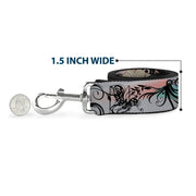 Dog Leash - Flowers w/Filigree Pink