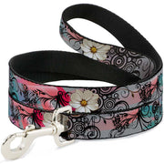 Dog Leash - Flowers w/Filigree Pink
