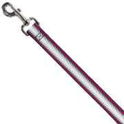Dog Leash - Fish Tail Fuchsia/Black/White